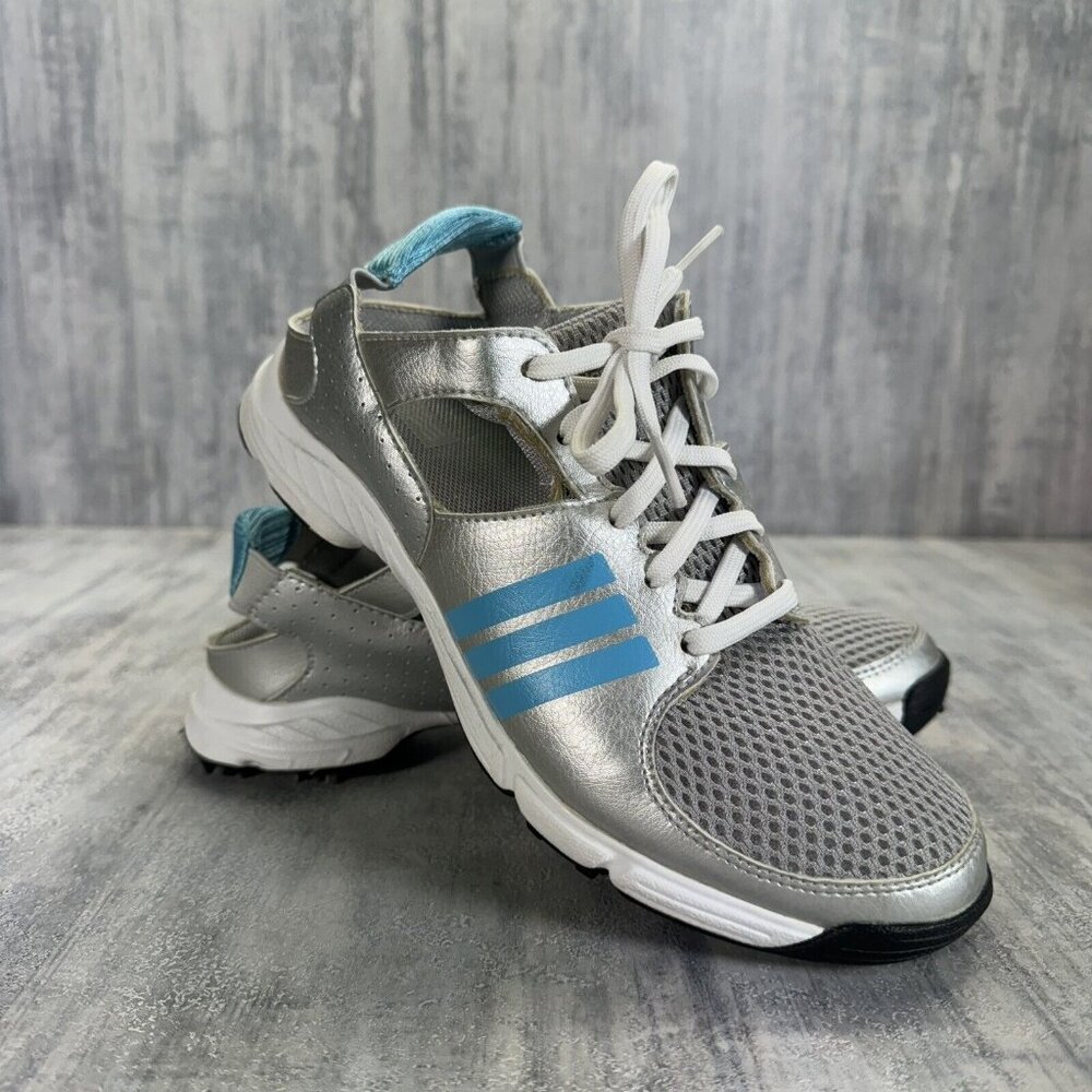 adidas Silver and Light Blue Athletic Shoes